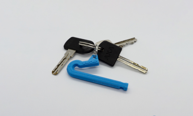 UniCap Rietje blauw aan sleutelhanger